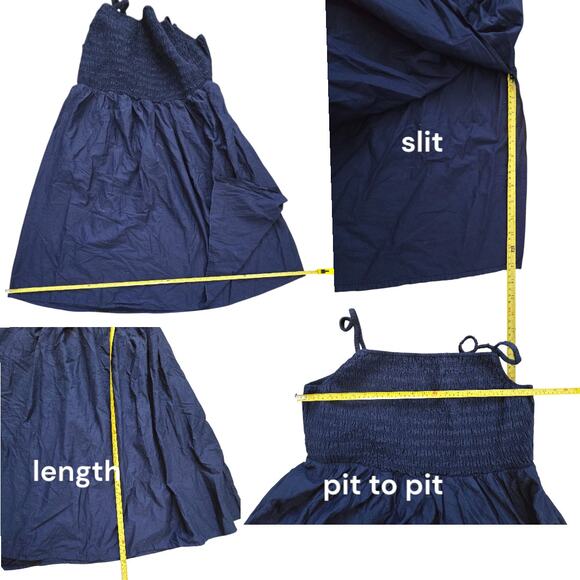 Old Navy Dress Women's Size 3X Navy Midi Cami Cut Out Back Smock Fit and Flare - Picture 3 of 4